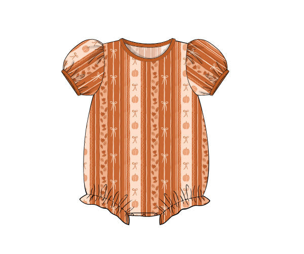 RTS - PUMPKINS & HALLOWEEN - Pumpkins & Halloween Girls Only - Rust Pumpkin Basics Girl Bubble