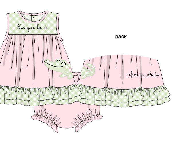 PREORDER 48: SUMMER 1 - See You Later Girl Diaper Set