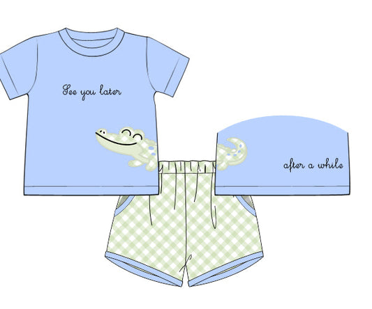 PREORDER 48: SUMMER 1 - See You Later Boy Shortie Set