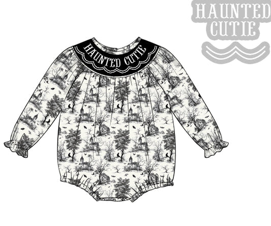 RTS - PUMPKINS & HALLOWEEN - Spooky Toile Girl Bubble “HAUNTED CUTIE”