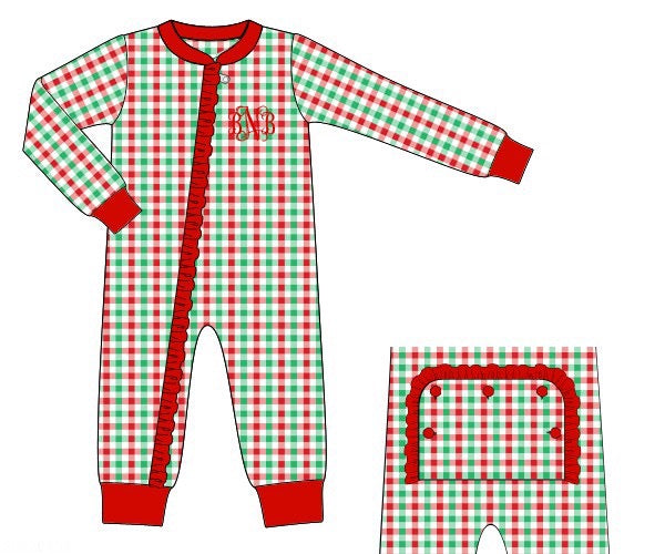 RTS - Merry & Bright Girl Zippy - NO MONOGRAM