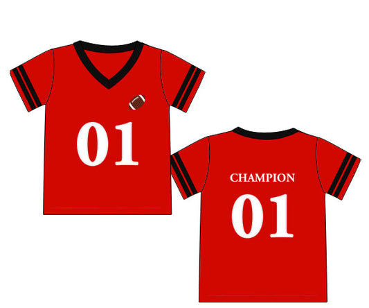 RTS - COLLEGIATE - Gameday Gear Boy Jersey - Red/Black. Monogrammed - “TOUCHDOWN”