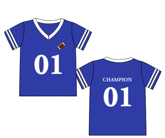 RTS - COLLEGIATE - Gameday Gear Boy Jersey - Blue/White. Monogrammed - “TOUCHDOWN”