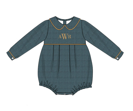 RTS - Teagan’s Fall Floral Boy Bubble - NO MONOGRAM