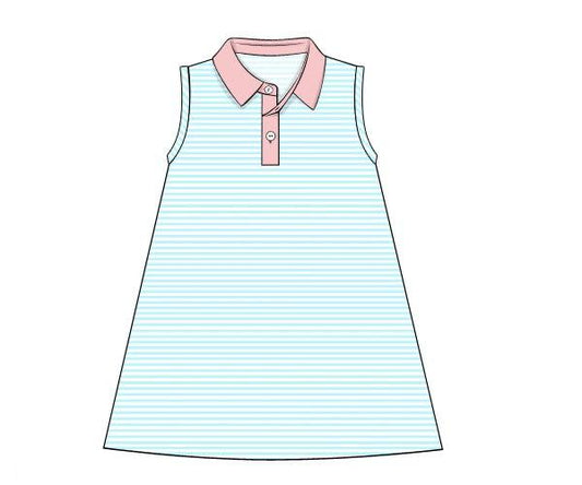 RTS - Spring Polos Mom Dress - Bubblegum