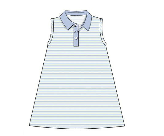 RTS - Spring Polos Mom Dress - Periwinkle