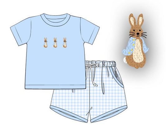 PREORDER 46: SPRING 1 - French Knot Peter Rabbit Boy Shortie Set