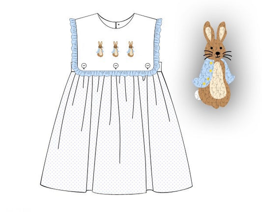 PREORDER 46: SPRING 1 - French Knot Peter Rabbit Girl Dress