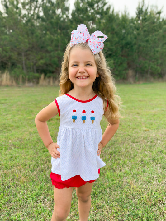 RTS - French Knot Bomb Pops Girl Diaper Set