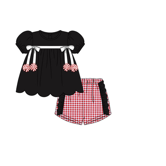 RTS - Game Day Basics Girl Shortie Set - Red & Black