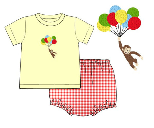 PREORDER 46: SPRING 1 - Curious Monkey Boy Diaper Set