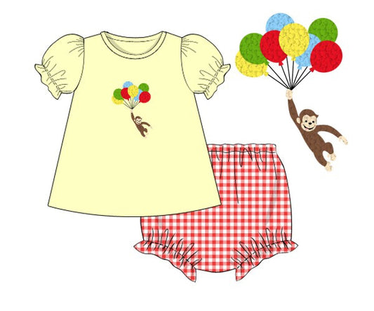 PREORDER 46: SPRING 1 - Curious Monkey Girl Diaper Set