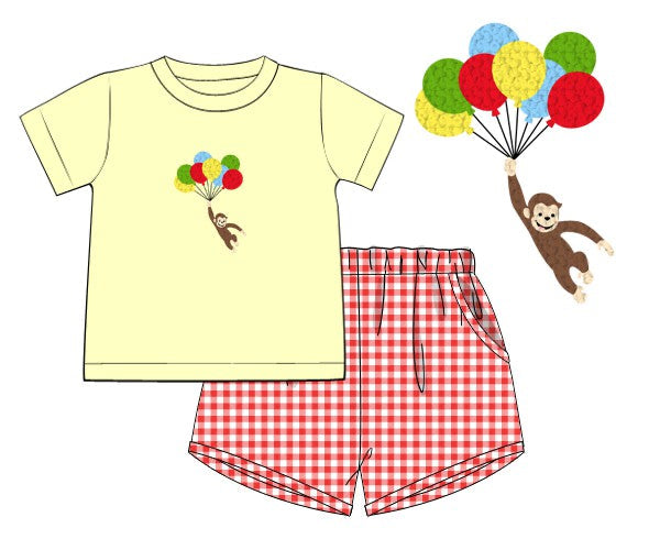 PREORDER 46: SPRING 1 - Curious Monkey Boy Shortie Set