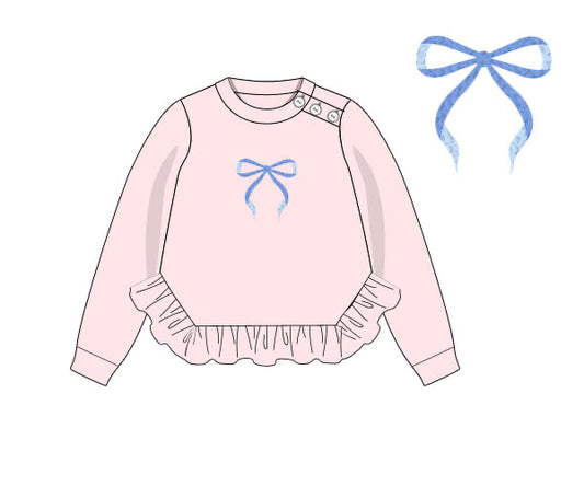 RTS - Winter Mix/Match - French Knot Bow Girl Sweater