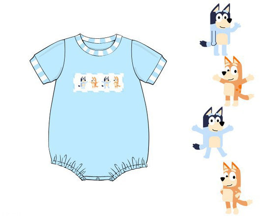 PREORDER 45: RERUNS - Smocked Blue Dog Boy Bubble