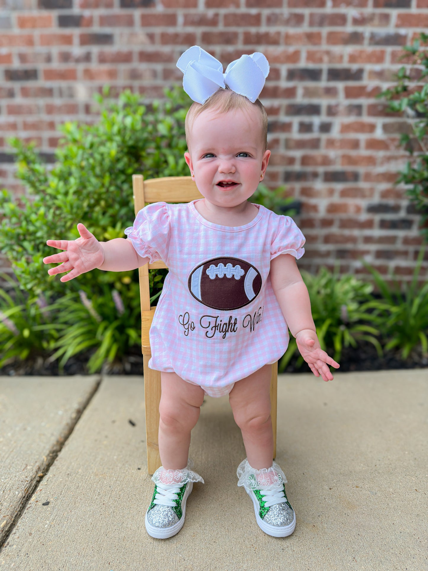 Applique Basic Football Girl Bubble - NO PERSONALIZATION