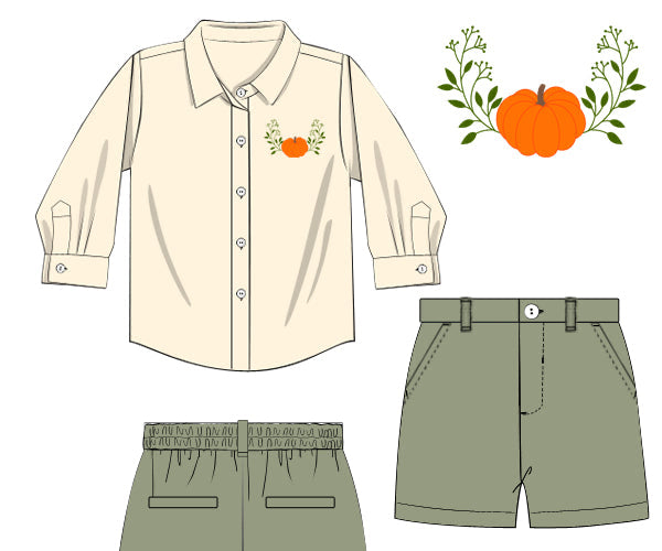 RTS - Pumpkin Heirlooms Boy Short Set