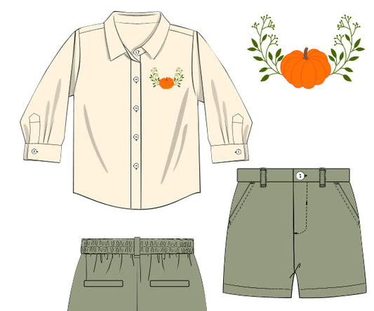 RTS - Pumpkin Heirlooms Boy Short Set