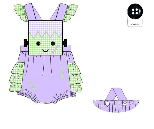 RTS - Appliqué Frankenstein Girl Bubble