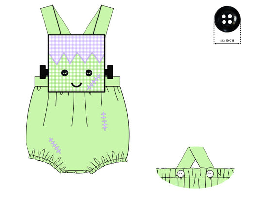 RTS - PUMPKINS & HALLOWEEN - Applique Frankenstein Boy Bubble