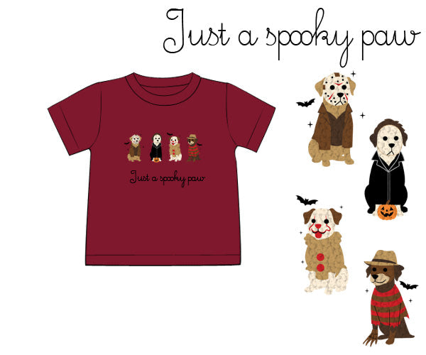RTS - HALLOWEEN & TURKEYS - SHIRT ONLY - Spooky Paw Boy Shirt