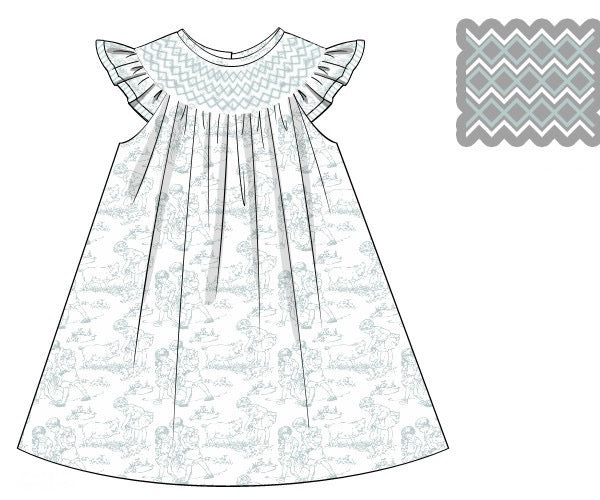 PREORDER 45: RERUNS - Farm Toile Girl Dress