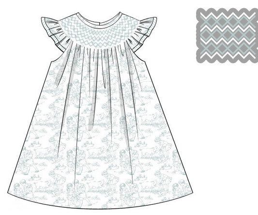 PREORDER 45: RERUNS - Farm Toile Girl Dress