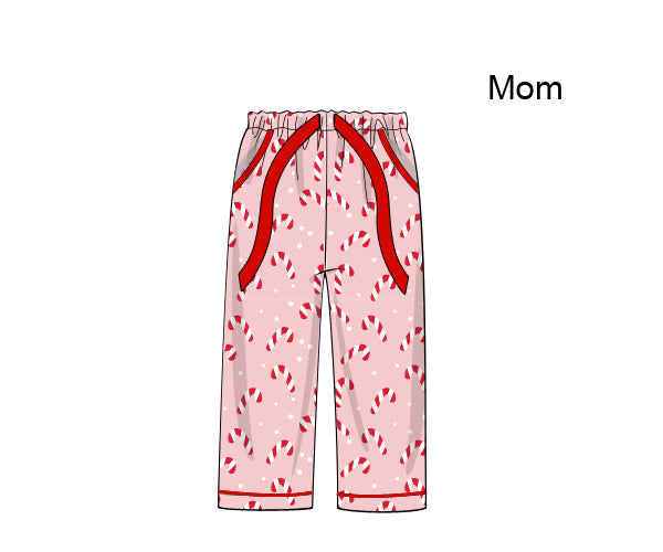 PREORDER 56: CHRISTMAS 2 - Christmas 2 Girls Only - Candy Cane Loungewear Mom Pants