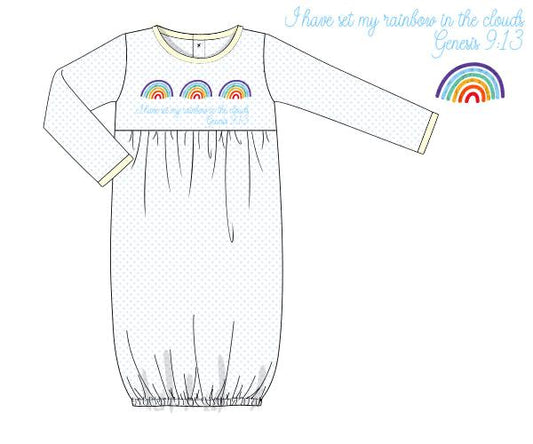 RTS - French Knot Rainbows Unisex Gown