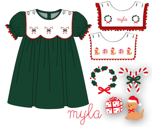 RTS - Christmas Tabs Girl Dress - NO MONOGRAM