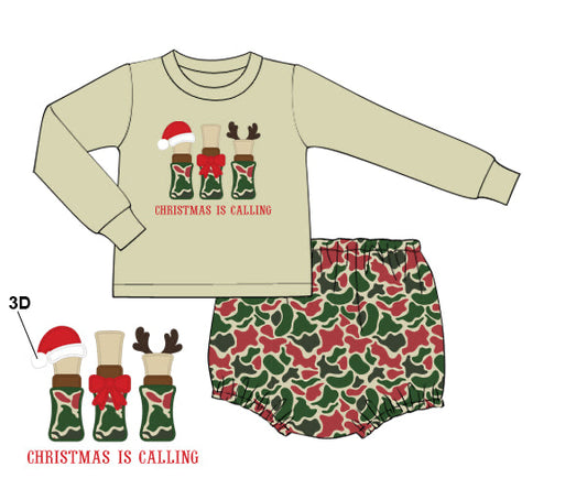 PREORDER 56: CHRISTMAS 2 - Christmas 2 Boys Only - Christmas is Calling Boy Diaper Set