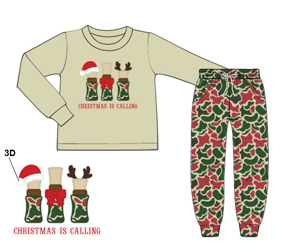 PREORDER 56: CHRISTMAS PT 2 - Christmas 2 Boys Only - Christmas is Calling Boy Jogger Set