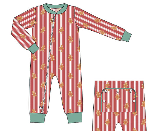 PREORDER 56: CHRISTMAS 2 - Gingerbread Stripes Loungewear Boy Zippy