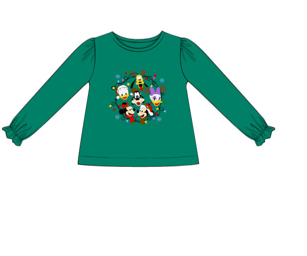 PREORDER 56: CHRISTMAS PT 2 - Christmas 2 Shirt Only - Magical Character Wreath Girl Shirt