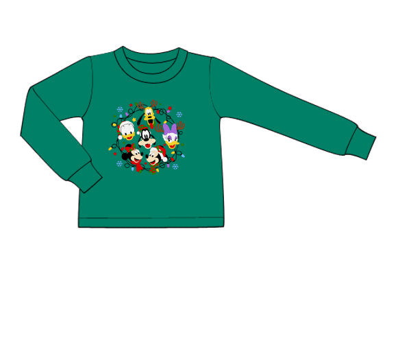 PREORDER 56: CHRISTMAS PT 2 - Christmas 2 Shirt Only - Magical Character Wreath Boy Shirt
