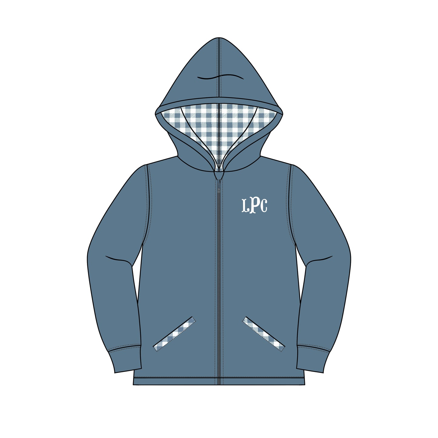 RTS - Winter Zip Up Jackets - Boy Stone Blue Jacket - NO MONOGRAM