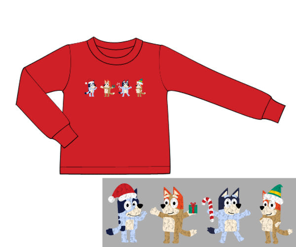 PREORDER 56: CHRISTMAS PT 2 - Christmas 2 Shirt Only - Blue Dog Christmas Boy Shirt