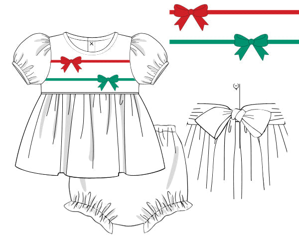 PREORDER 56: CHRISTMAS 2 - Christmas 2 Girls Only - Tied with Christmas Girl Diaper Set
