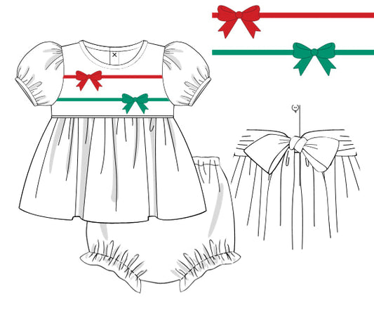 PREORDER 56: CHRISTMAS 2 - Christmas 2 Girls Only - Tied with Christmas Girl Diaper Set