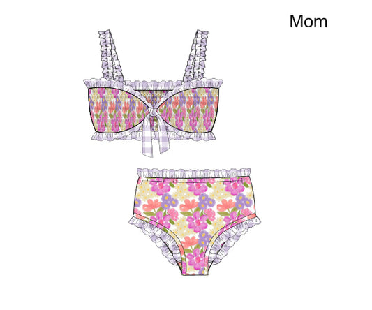 PREORDER 46: SPRING 1 - Citrus Springtime Swim Mom 2pc