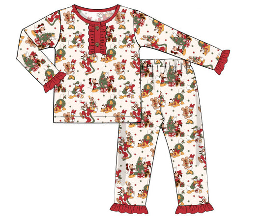 PREORDER 56: CHRISTMAS PT 2 - Main Street Christmas Loungewear Girl 2pc