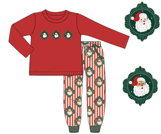 PREORDER 56: CHRISTMAS 2 - Vintage Striped Santas Boy Jogger Set