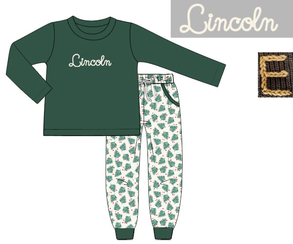 PREORDER 56: CHRISTMAS PT 2 - Bows & Pines Boy Jogger Set