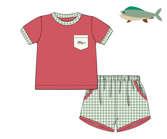 PREORDER 46: SPRING 1 - Tulips & Trout Boy Shortie Set