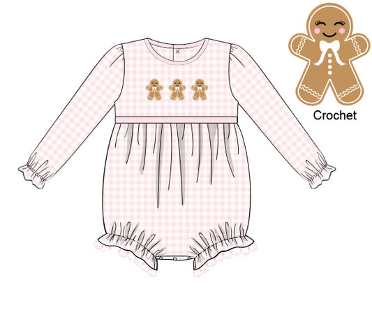 RTS - Crochet Gingham Gingerbread Girl Bubble
