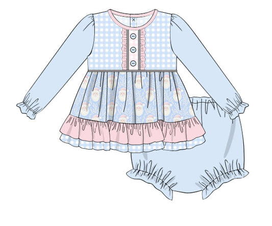 PREORDER 56: CHRISTMAS 2 - Christmas 2 Girls Only - Merry in Blue Girl Diaper Set