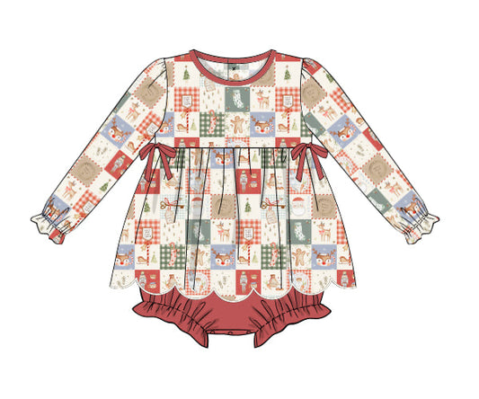 PREORDER 56: CHRISTMAS 2 - Threads of Christmas Patchwork Girl Skirted Bubble