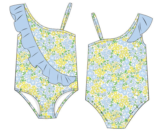 PREORDER 46: SPRING 1 - Small Garden Blooms Girl 1pc Swim