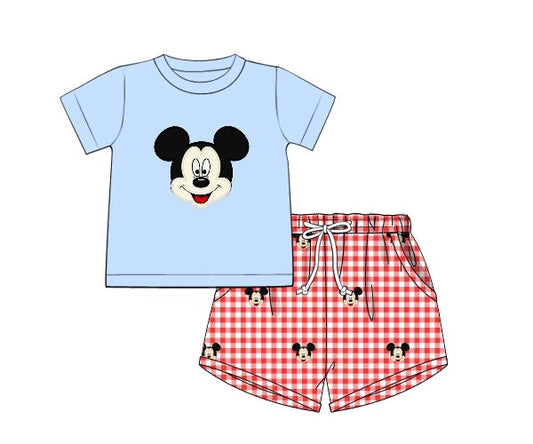 PREORDER 45: RERUNS - Applique Mouse Boy Shortie Set