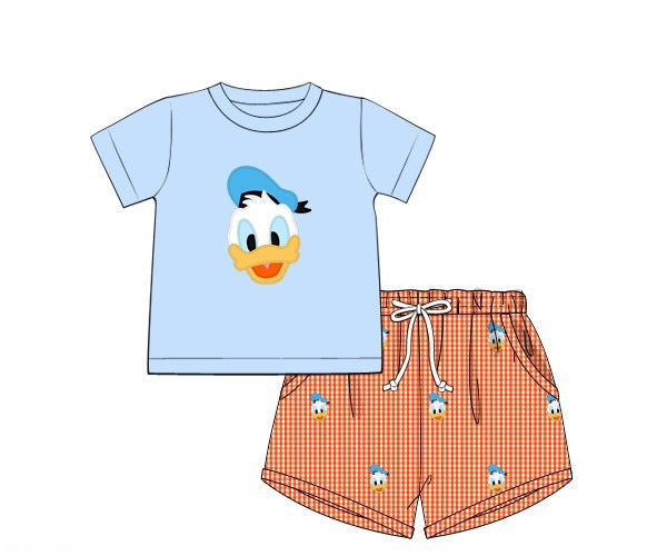 PREORDER 45: RERUNS - Applique Duck Boy Shortie Set